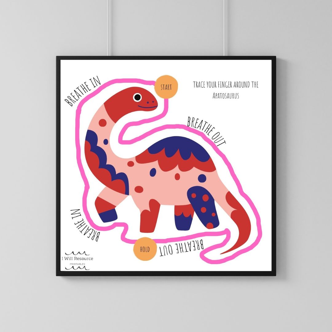 10 Mindfulness Breathing Cards (Digital Download)- Dinosaur Edition