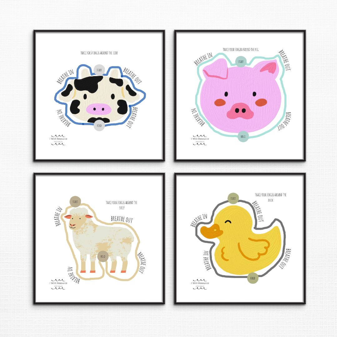 12 Mindfulness Breathing Cards (Digital Download)- Animal Edition