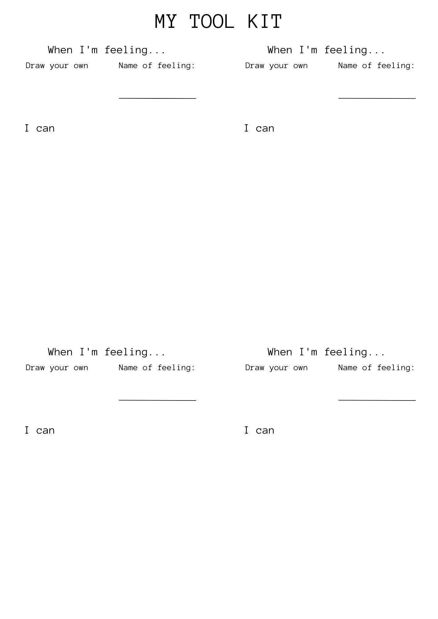 Test A Tool Kit (Emotional Regulation Tools for Children)
