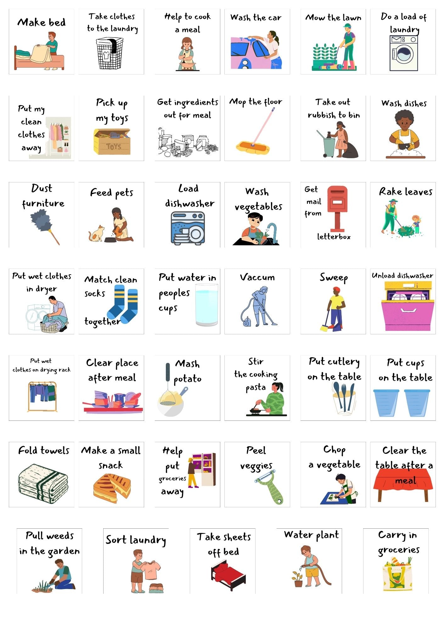 My Responsibilities Chart for Children (digital download)