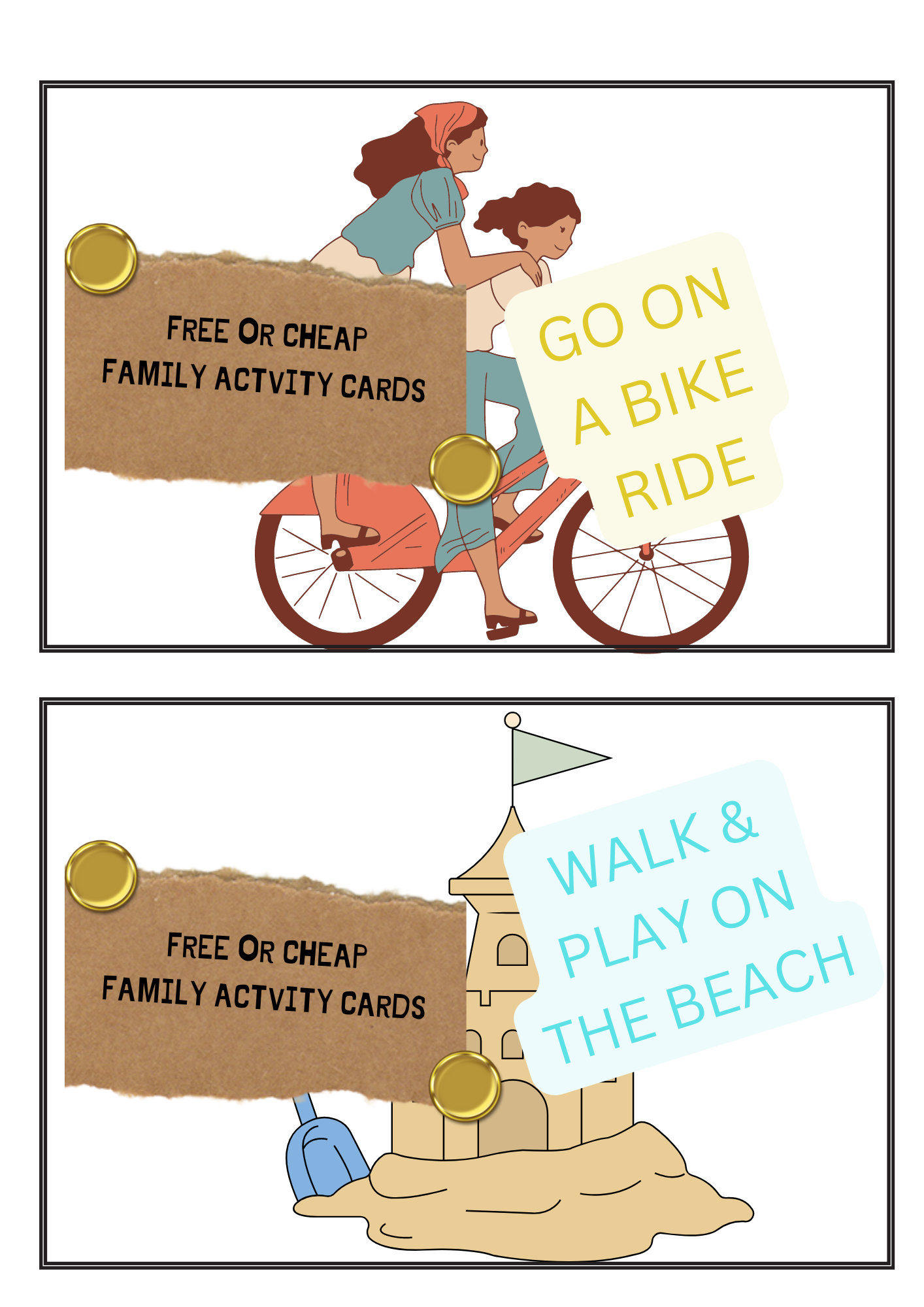 Free or Cheap FAMILY ACTIVITY CARDS (Digital Download)