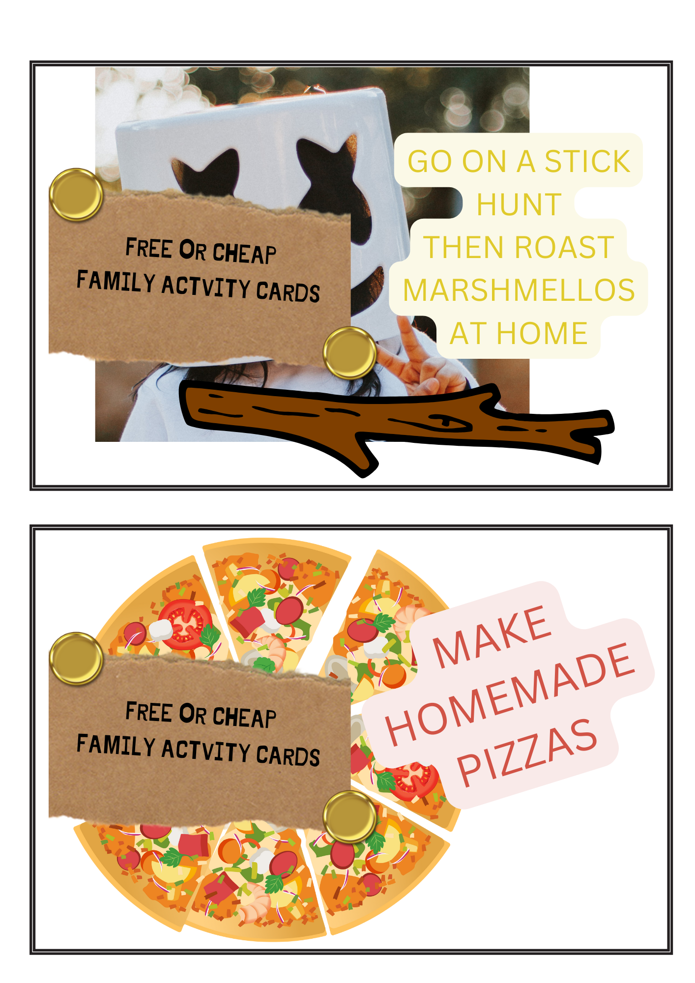 Free or Cheap FAMILY ACTIVITY CARDS (Digital Download)