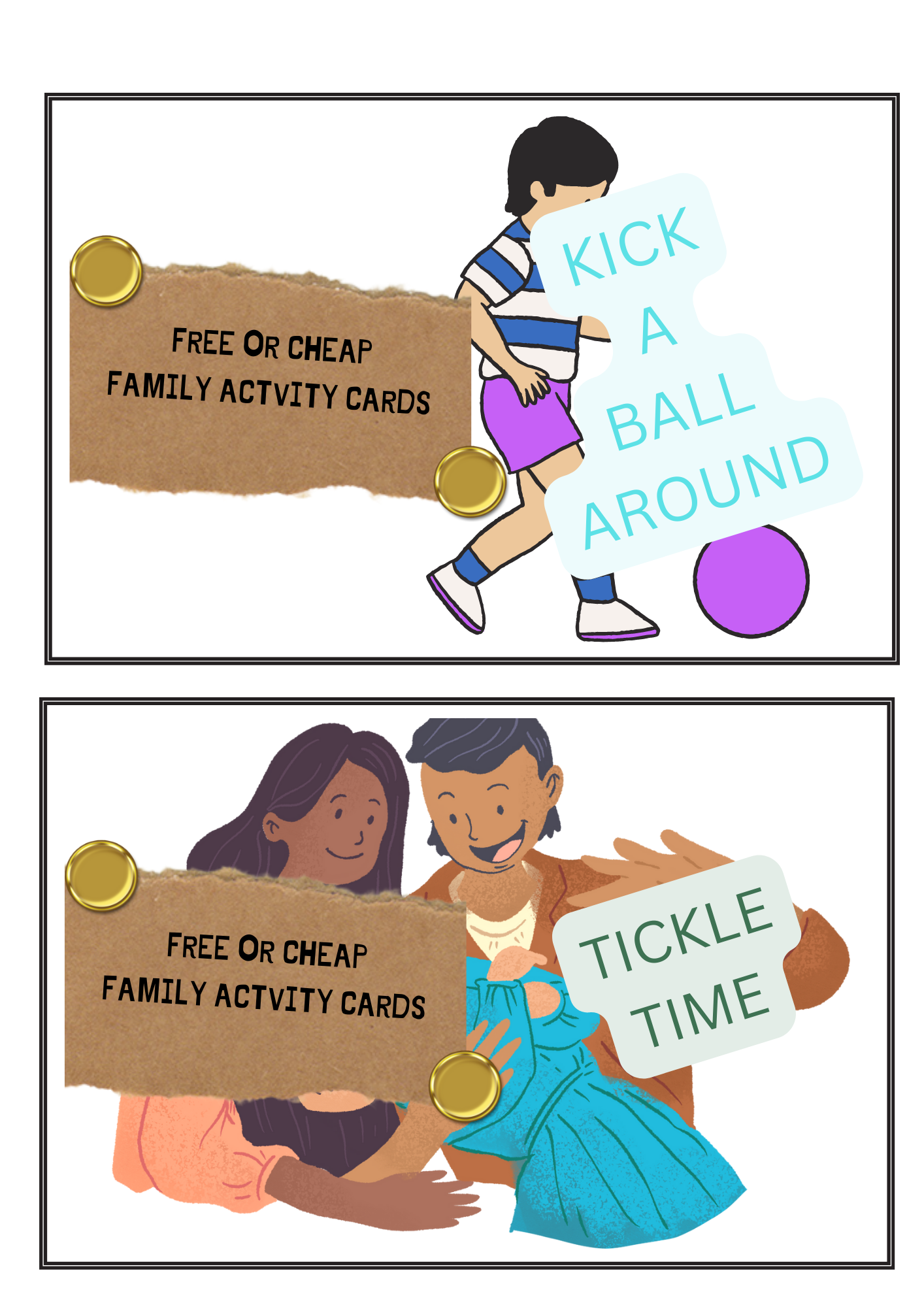 Free or Cheap FAMILY ACTIVITY CARDS (Digital Download)