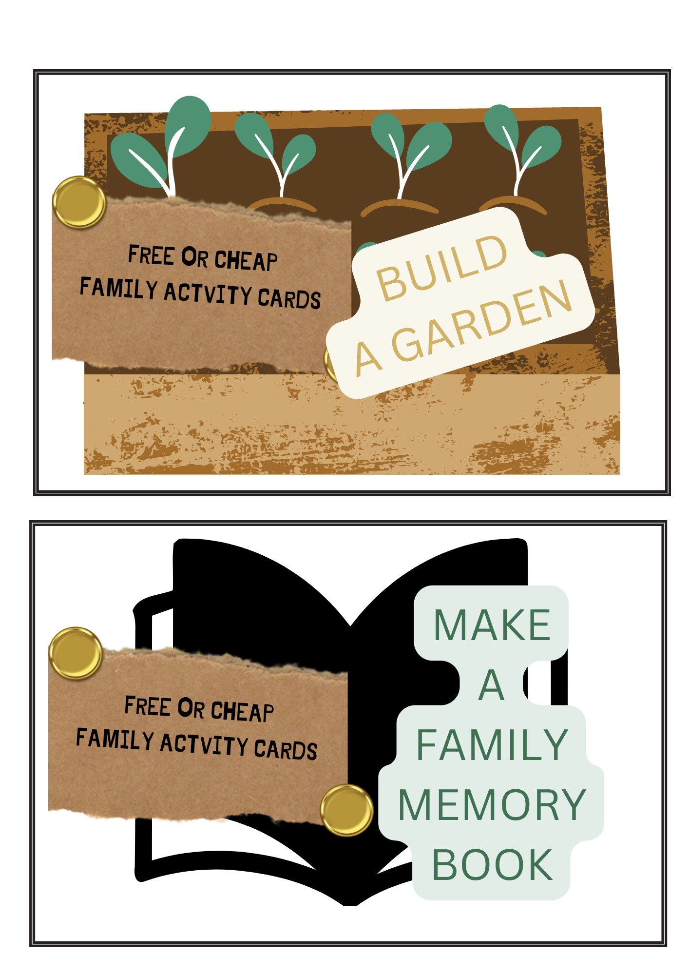 Free or Cheap FAMILY ACTIVITY CARDS (Digital Download)