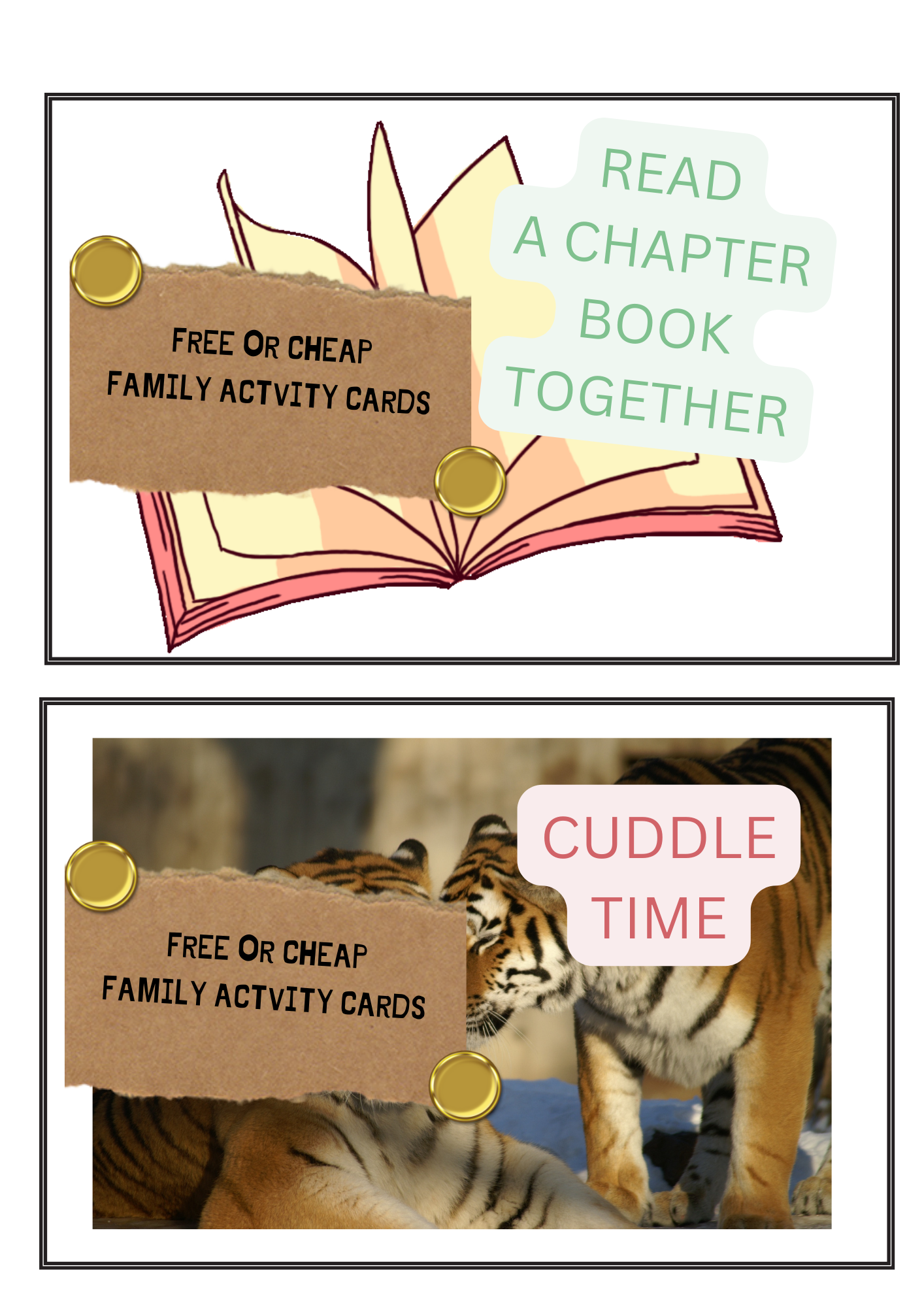 Free or Cheap FAMILY ACTIVITY CARDS (Digital Download)