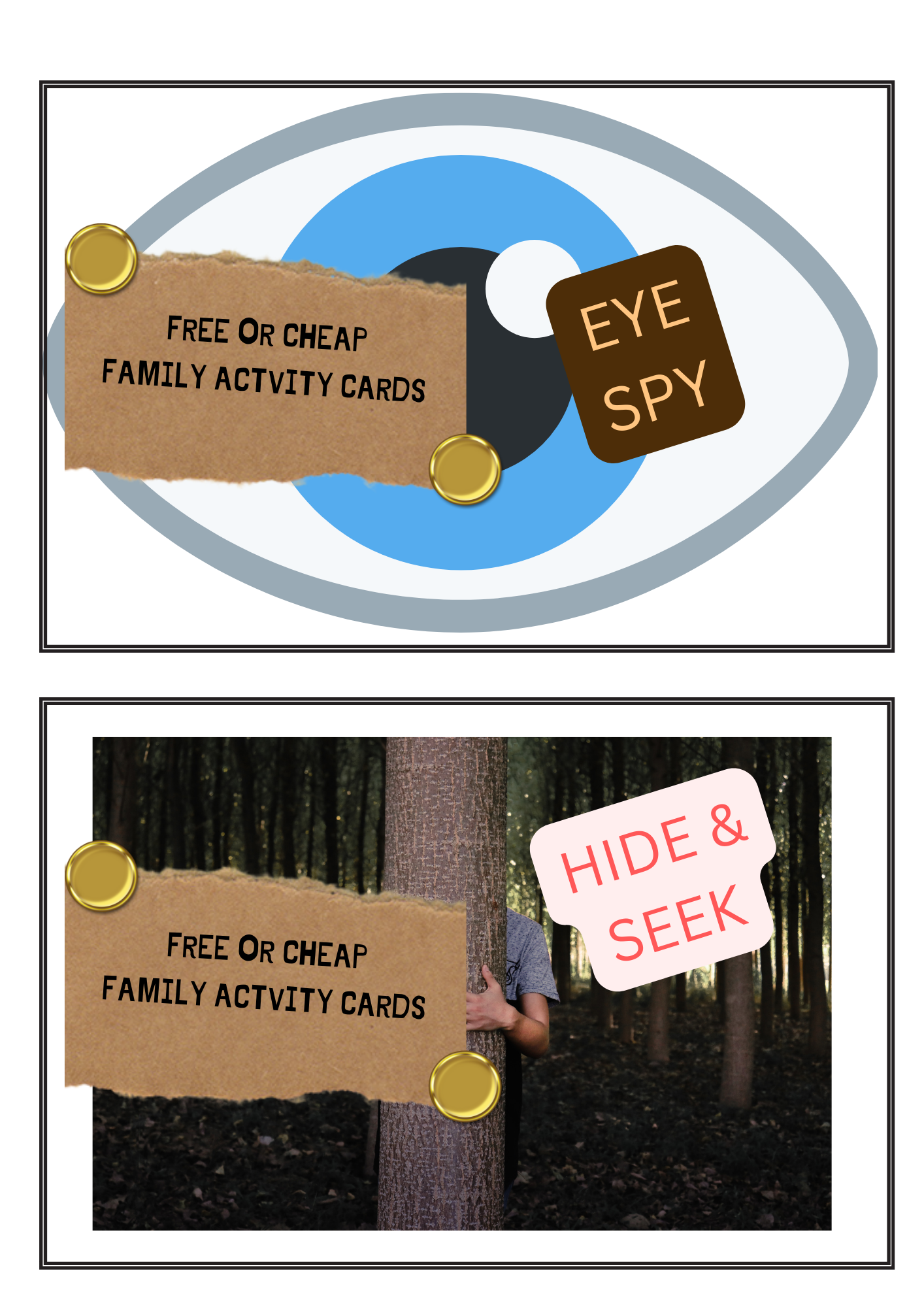 Free or Cheap FAMILY ACTIVITY CARDS (Digital Download)