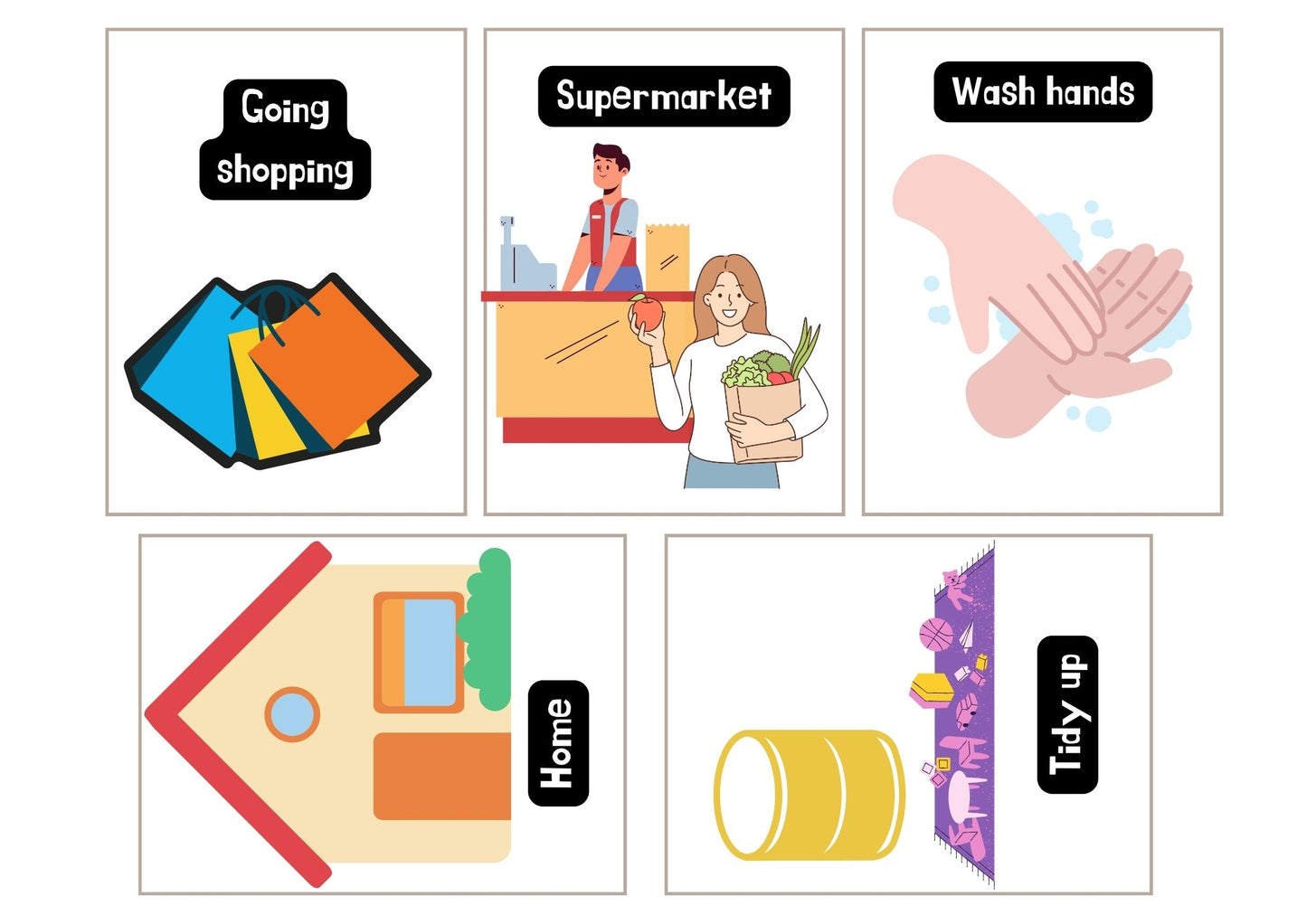 Now Next Then Transition Activity and Cards Poster