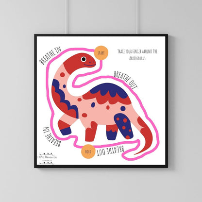 10 Mindfulness Breathing Cards (Digital Download)- Dinosaur Edition