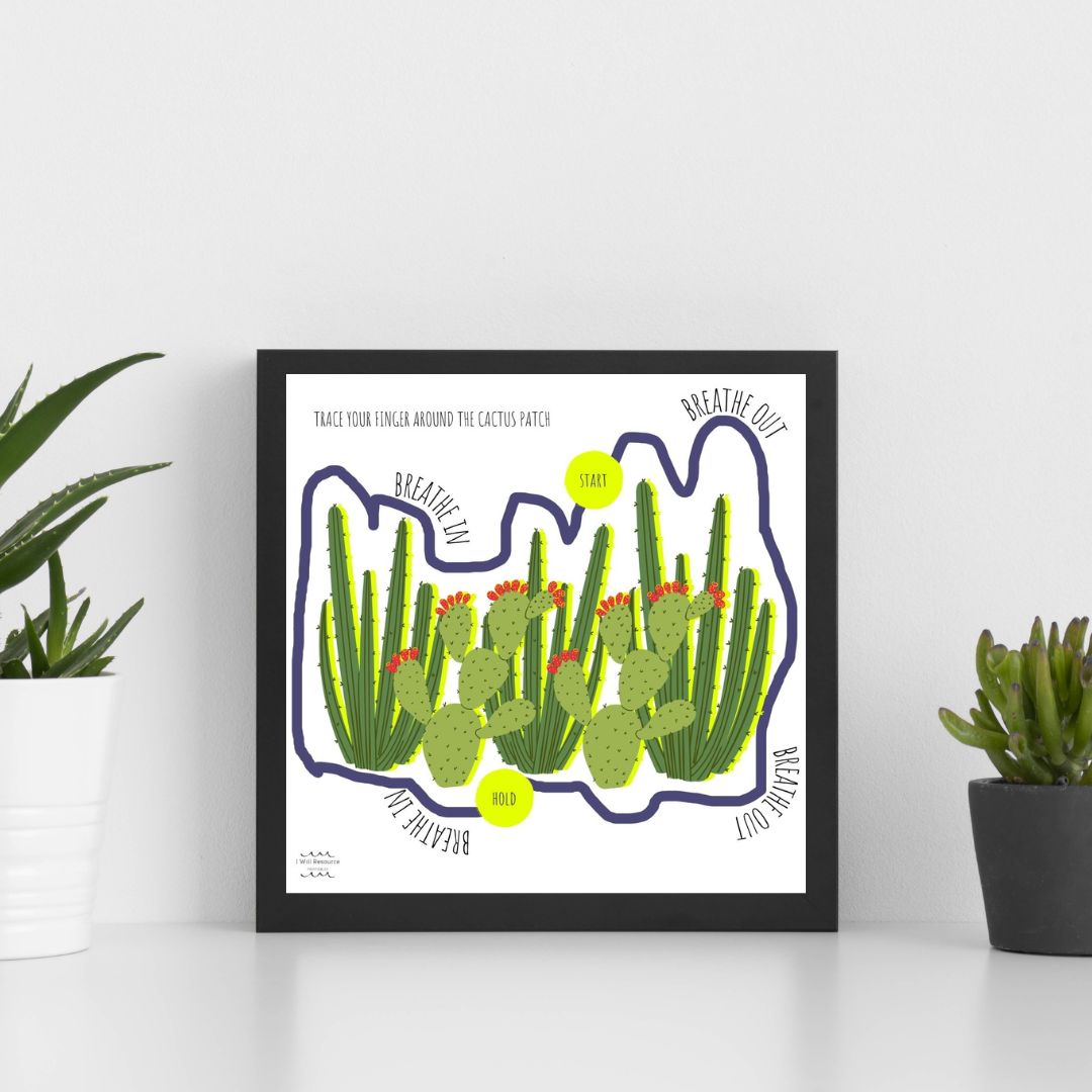 10 Mindfulness Breathing Cards (Digital Download)- Cactus Edition