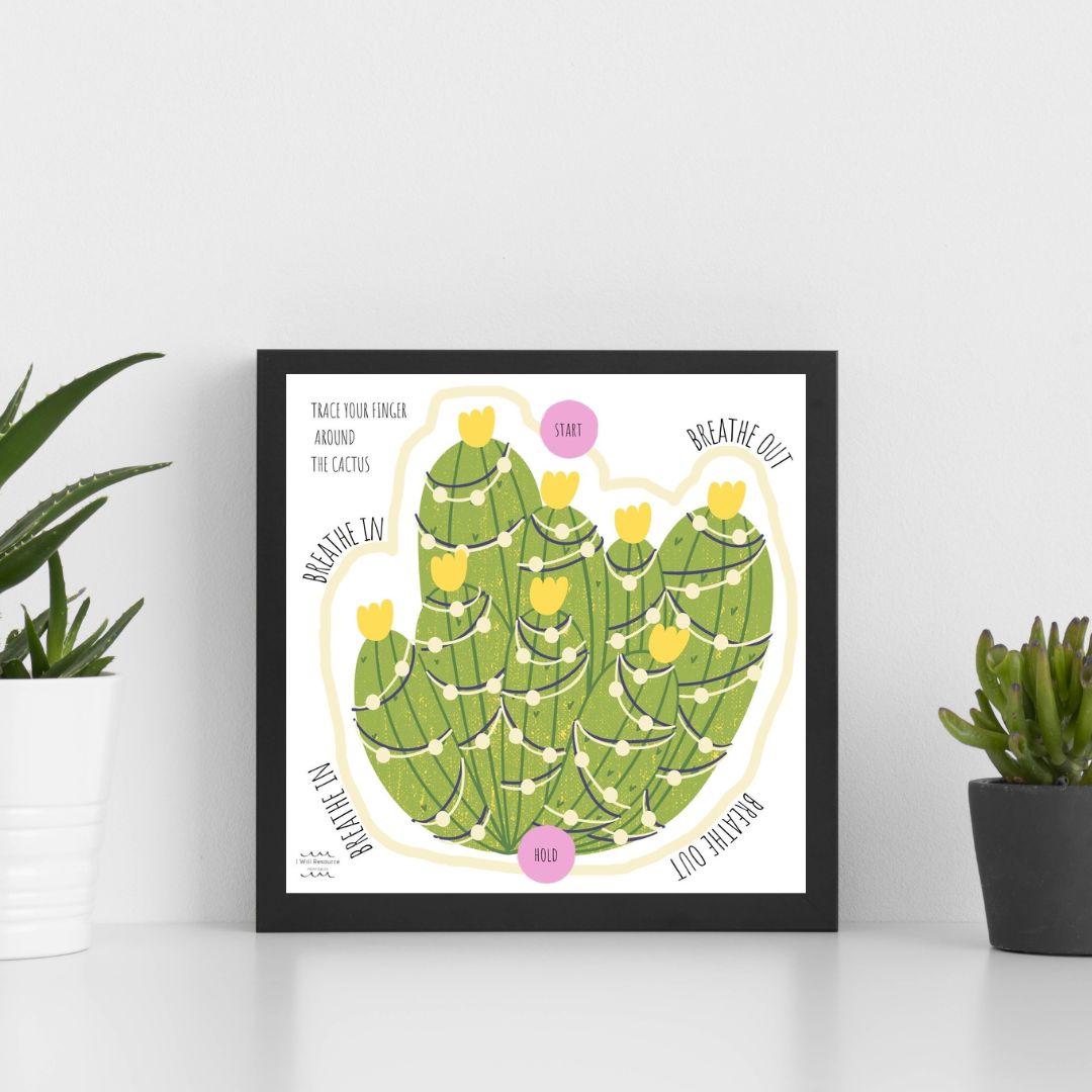 10 Mindfulness Breathing Cards (Digital Download)- Cactus Edition