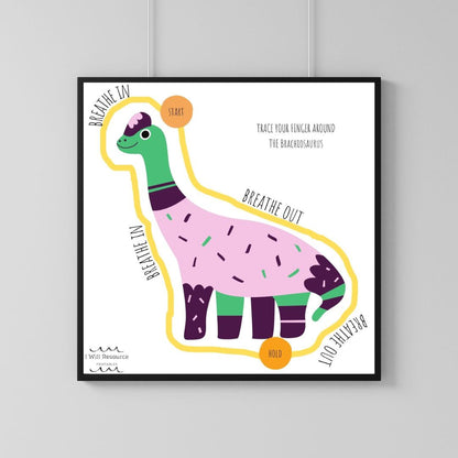 10 Mindfulness Breathing Cards (Digital Download)- Dinosaur Edition