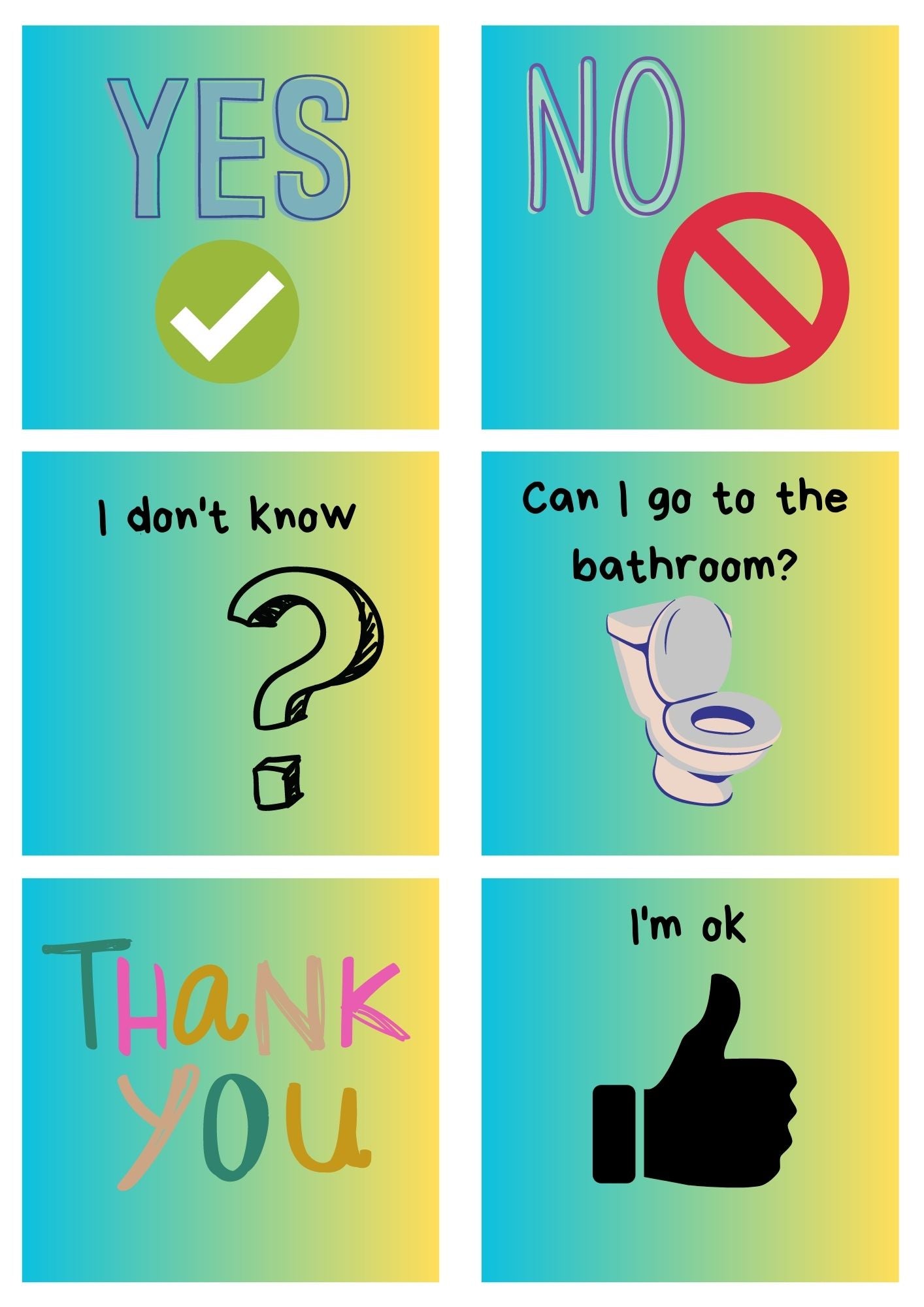 Communication Cards For Young People (Digital Download)