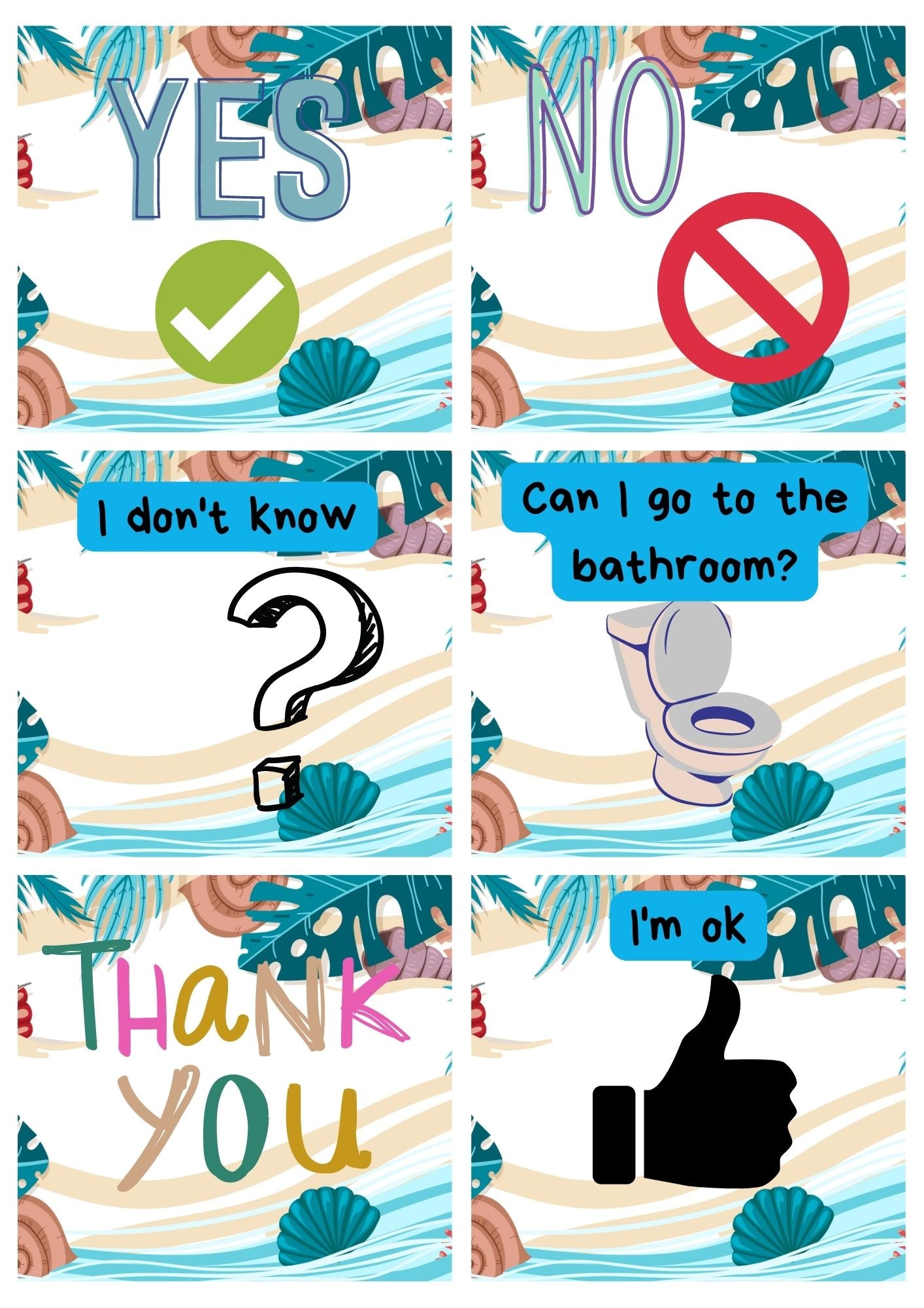 Communication Cards Beach edition (Digital Download)