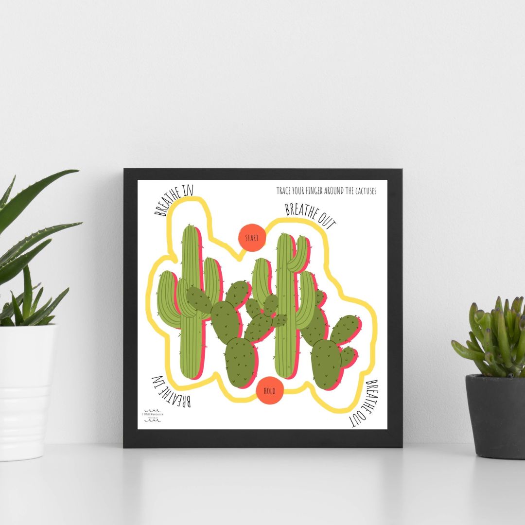 10 Mindfulness Breathing Cards (Digital Download)- Cactus Edition