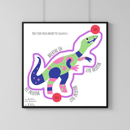 10 Mindfulness Breathing Cards (Digital Download)- Dinosaur Edition