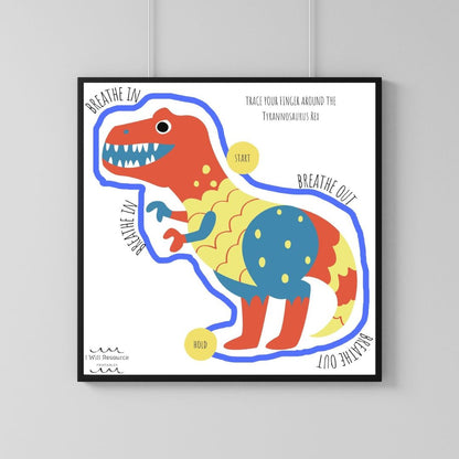 10 Mindfulness Breathing Cards (Digital Download)- Dinosaur Edition