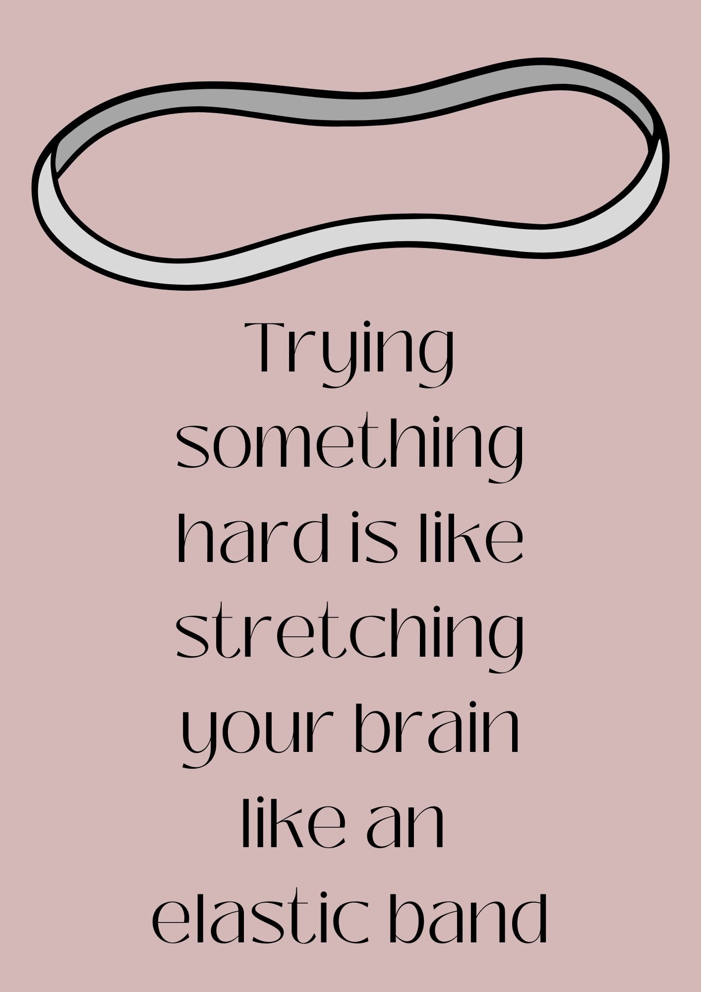 Trying something hard is like stretching your brain like an elastic band Poster (Digital Download)