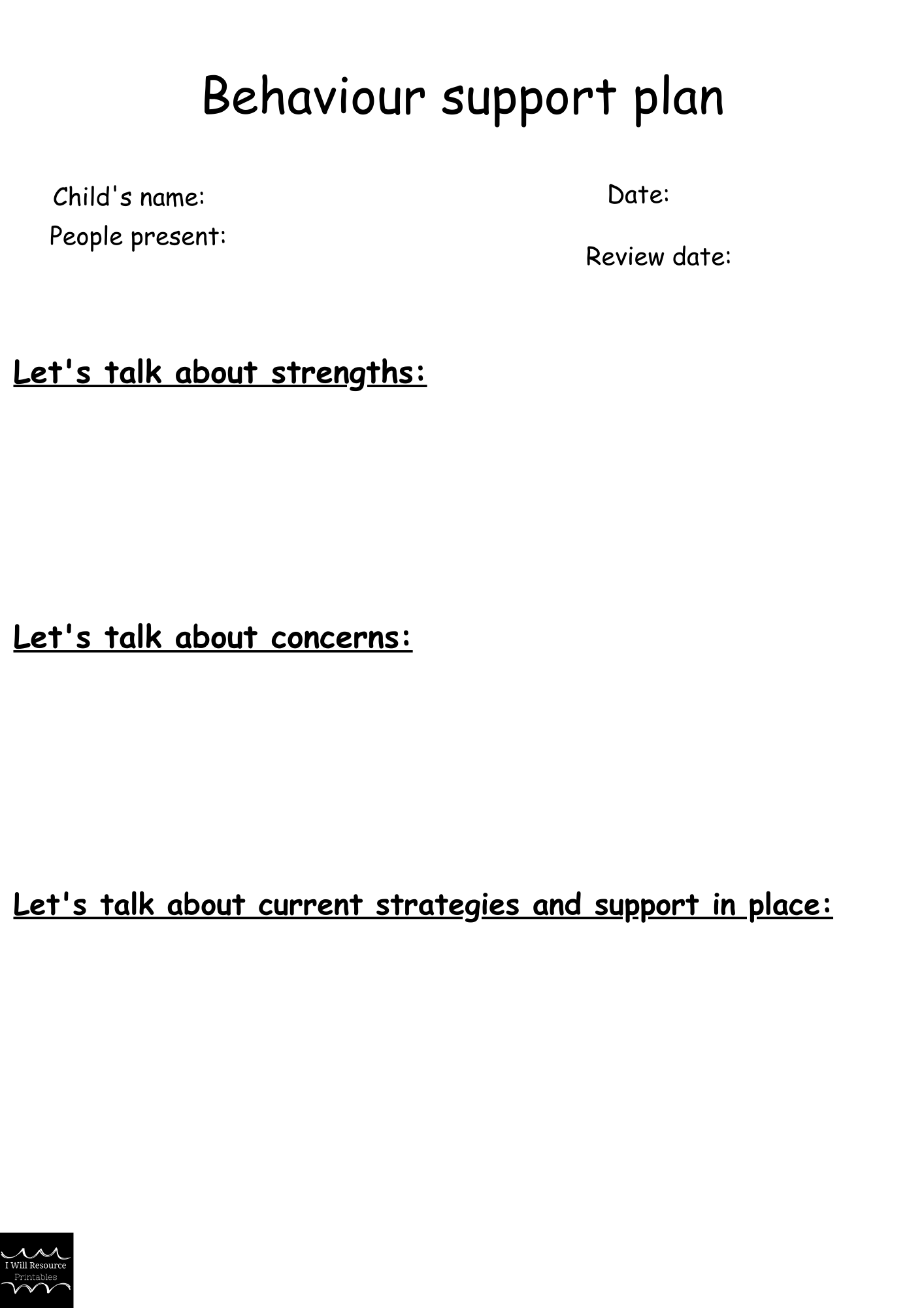 Behaviour Support Plan