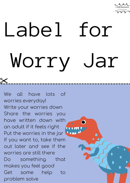 Worry Jar- Dinosaur edition (digital download)