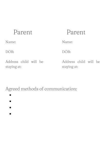 Communication Book for Co-Parenting (Digital download)