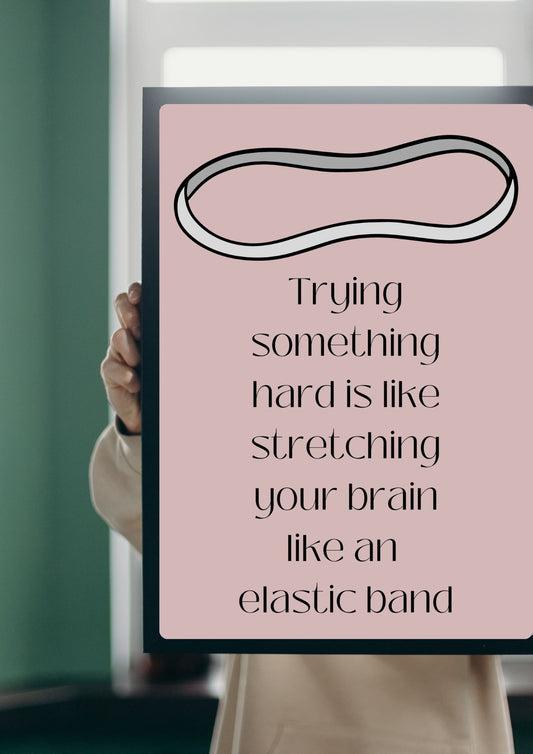 Trying something hard is like stretching your brain like an elastic band Poster (Digital Download)