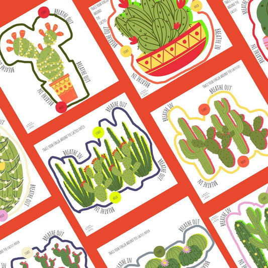 10 Mindfulness Breathing Cards (Digital Download)- Cactus Edition