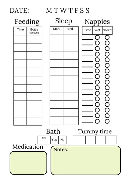 Newborn Care Log