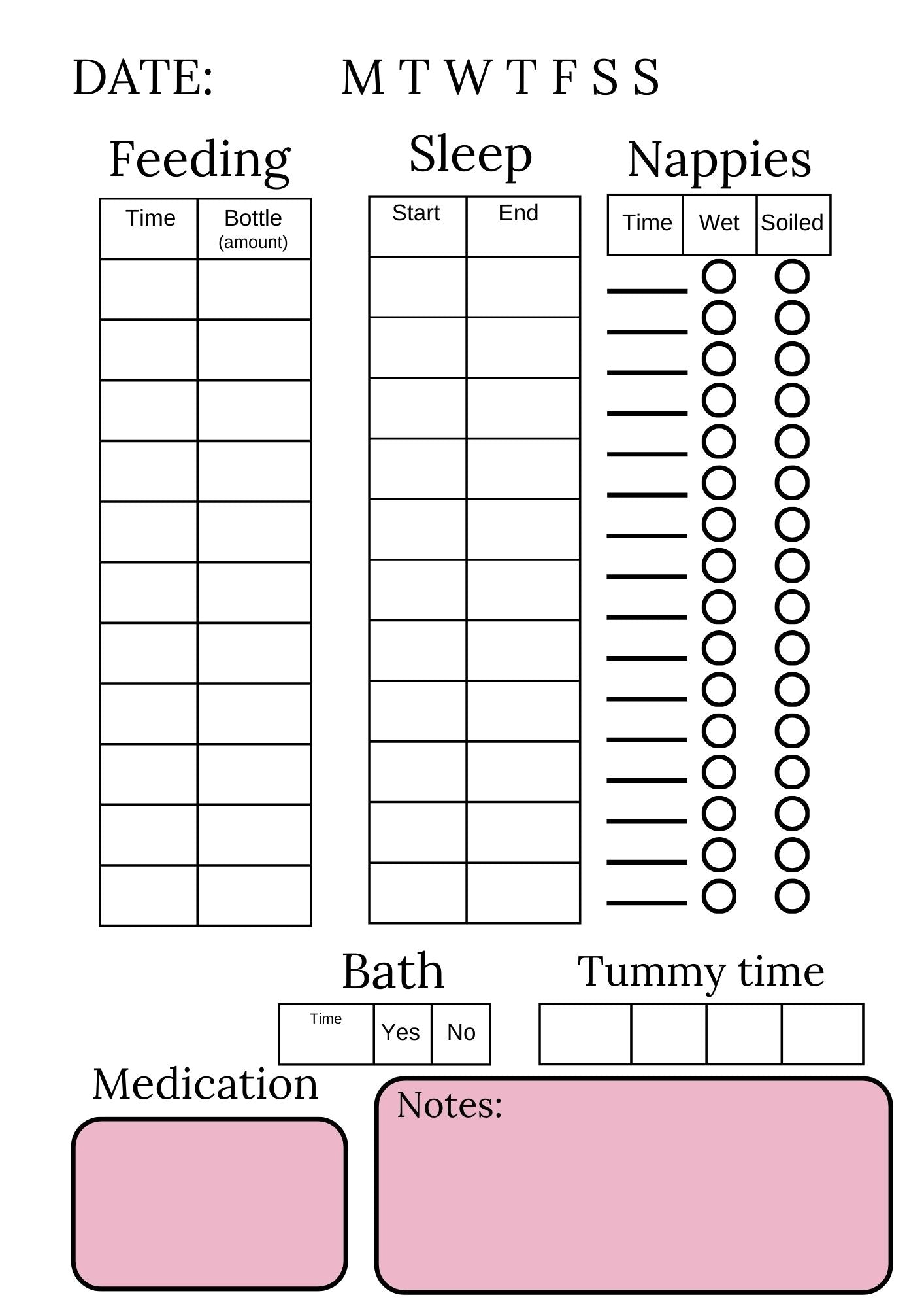 Newborn Care Log