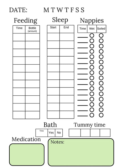 Newborn Care Log