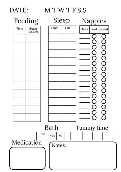 Newborn Care Log