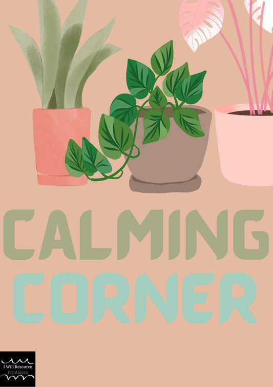 Plant Style- CALMING CORNER 18 Poster Pack, mindfulness breathing posters, self-regulation, emotions chart, things I can and cannot control-Digital download