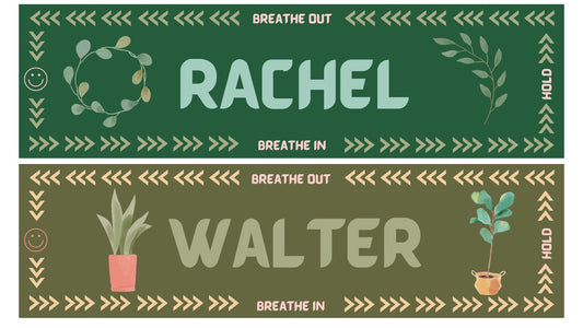 Plant Style, personalised student name tags, mindfulness breathing class name tags, calm classroom name tags - Personalise with name- Digital download