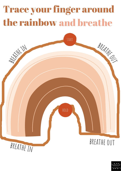 Rainbow Style- CALMING CORNER 18 Poster Pack, mindfulness breathing posters, self-regulation, emotions chart, things I can and cannot control-Digital download