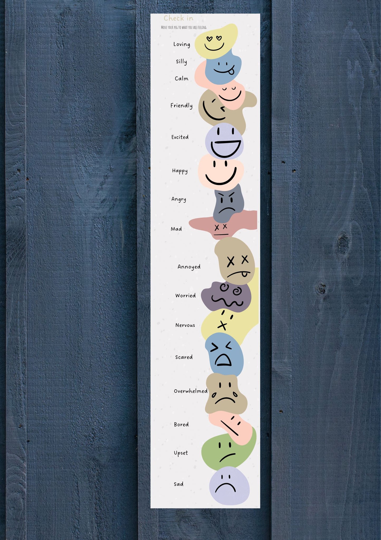 Neutral Check in Emotions Vertical Wall Set-Up (Digital download)